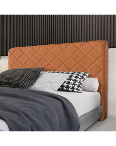 Cabeceira Cama Box Queen 1,60m Estofada Capri Veludo Terracota