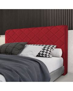 Cabeceira Cama Box Casal 1,40m Estofada Capri Veludo Vermelho