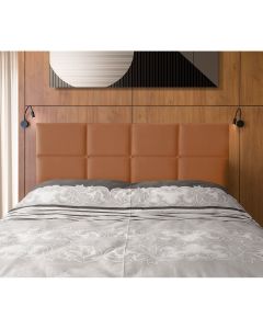 Cabeceira Painel Cama Box Queen 1,60m Estofada Belize Veludo Terracota